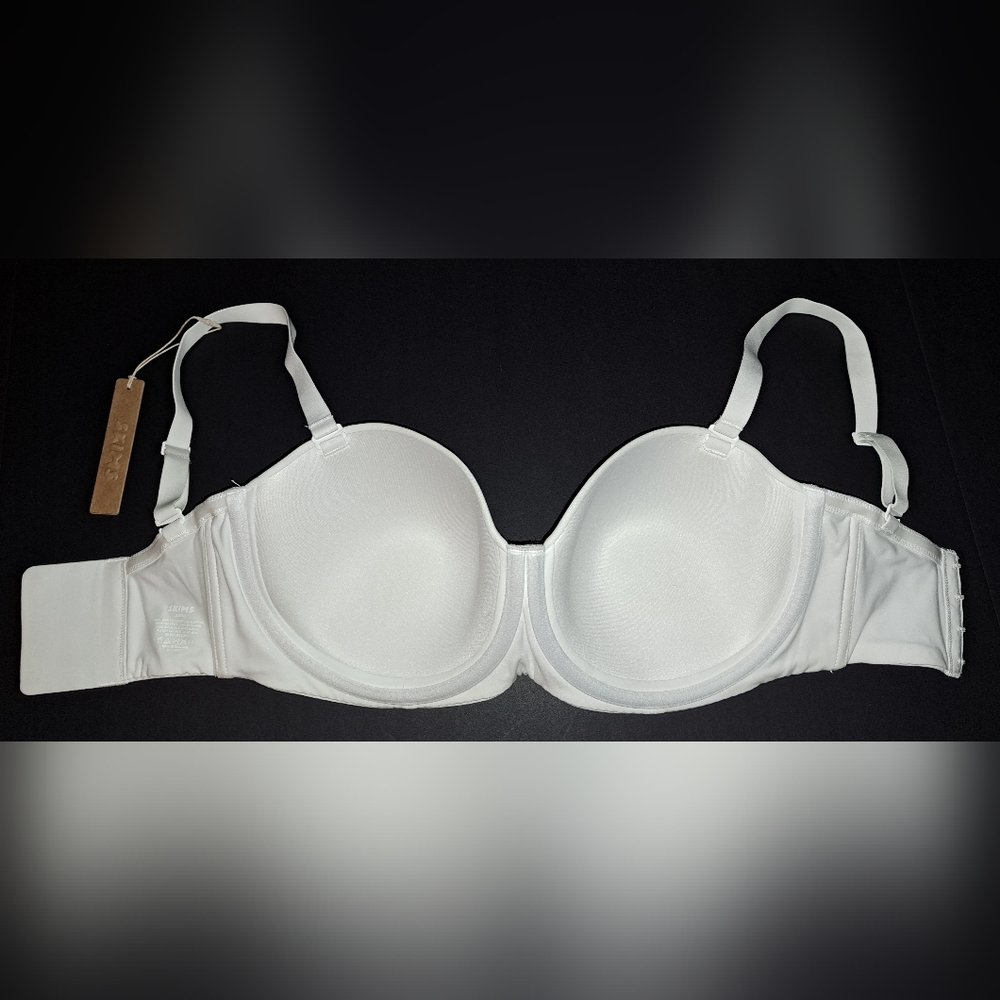 💕SKIMS Fits Everybody Lightly Lined Underwire Strapless Bra White MARBLE 32DDDD - Picture 5 of 12